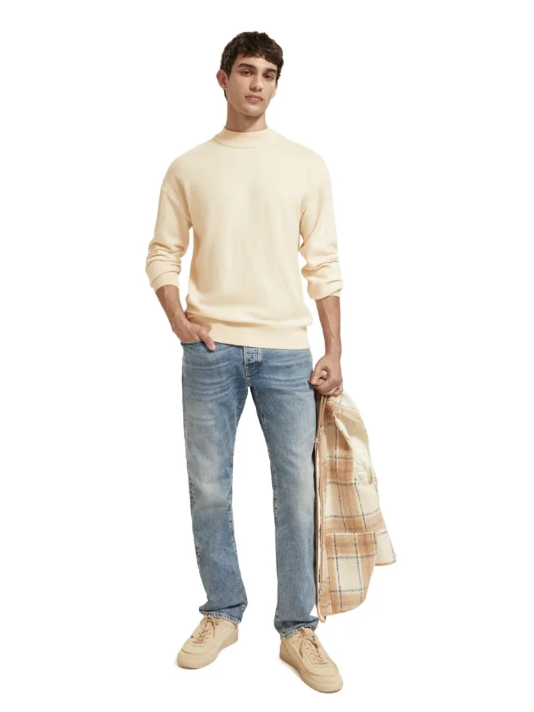 Scotch & Soda 176984 : Dropped shoulder Basic mock Camel - Image 3