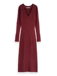 Scotch & Soda 174774 : Skinny rib knitted dress Bordeaux