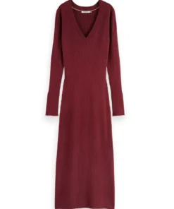 Scotch & Soda 174774 : Skinny rib knitted dress Bordeaux