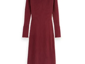 Scotch & Soda 174774 : Skinny rib knitted dress Bordeaux