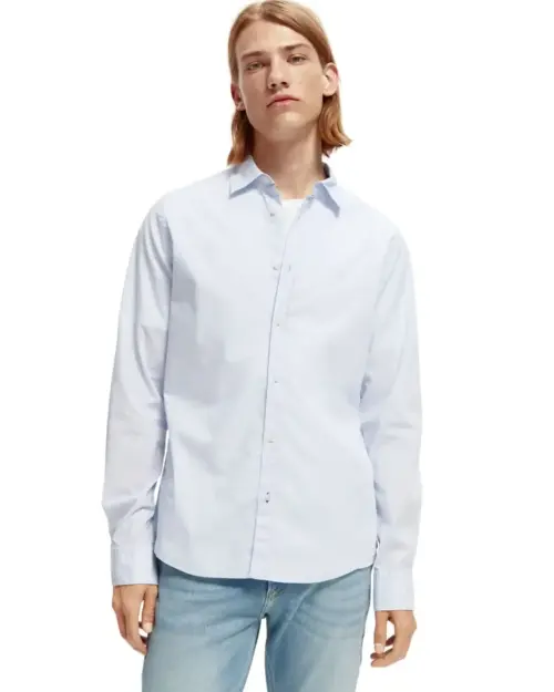 Scotch & Soda 165316 : Essential organic slim fit shirt Sky Blue
