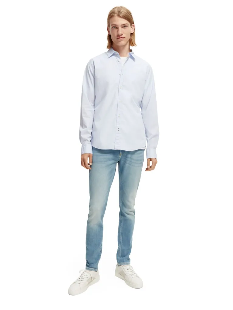 Scotch & Soda 165316 : Essential organic slim fit shirt Sky Blue - Image 4