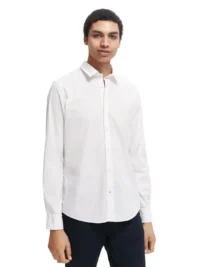 Scotch & Soda 165316 : Essential organic slim fit shirt White