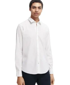 Scotch & Soda 165316 : Essential organic slim fit shirt White