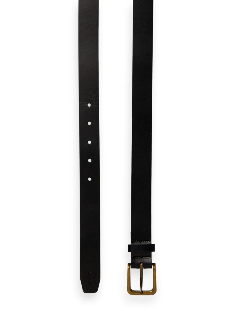 Scotch & Soda 169377 : Recycled leather belt Black - Image 3