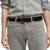 Scotch & Soda 169377 : Recycled leather belt Navy
