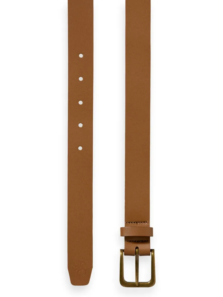 Scotch & Soda 169377 : Recycled leather belt Tan - Image 3