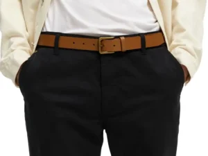Scotch & Soda 169377 : Recycled leather belt Tan