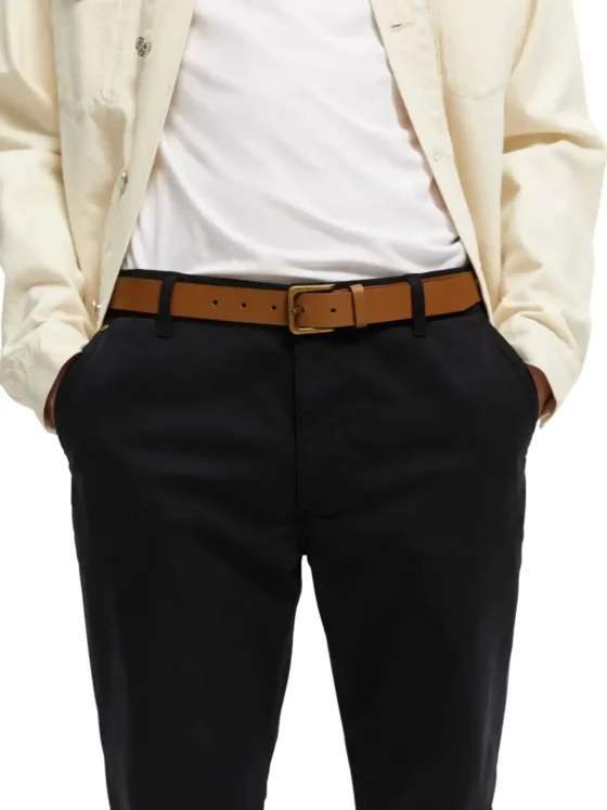 Scotch & Soda 169377 : Recycled leather belt Tan