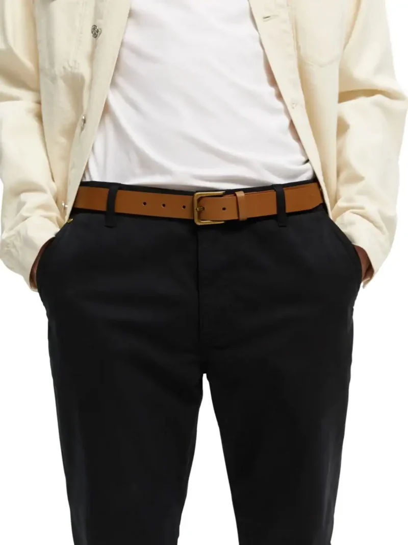 Scotch & Soda 169377 : Recycled leather belt Tan