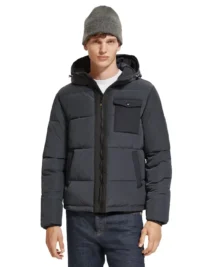 Scotch & Soda 174383 : Hooded Puffa Jacket Black