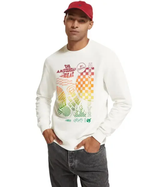 Scotch & Soda 174494 : Regular Fit Chest Artwork Sweatshirt