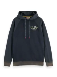 Alternative view of Scotch & Soda 174505- Regular Fit Hoodie With Spray Effect In Organic Cotton Blend Navy