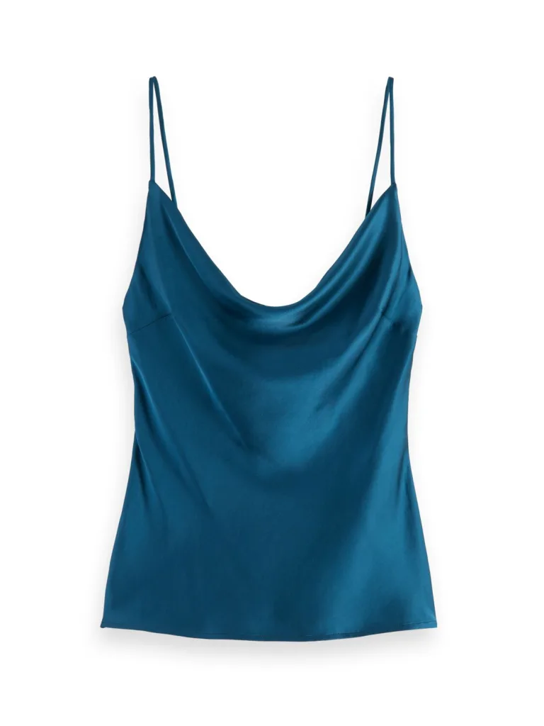Scotch & Soda 174877: Cowl Neck Camisole Dark Teal - Image 5