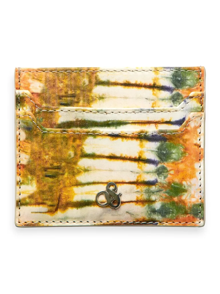 Scotch & Soda 175242: Leather Cardholder, Off White Ice Dye