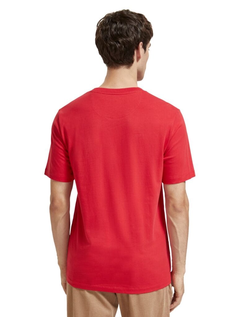 Scotch & Soda 175353 : Regular Fit Essential Badge T-Shirt Ruby - Image 5
