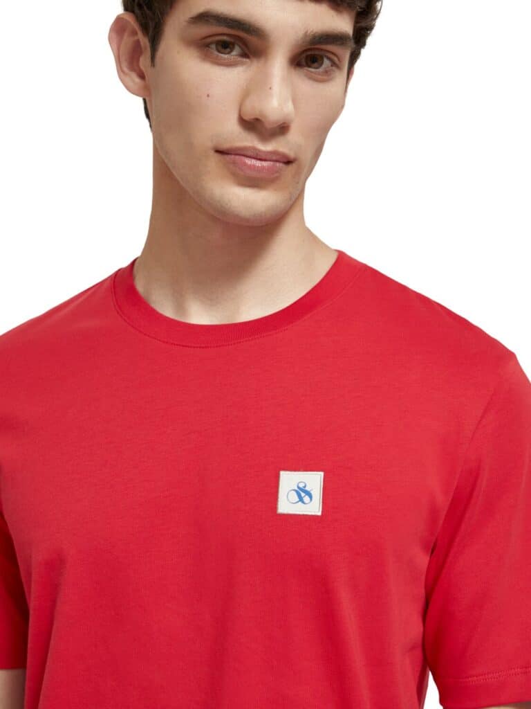 Scotch & Soda 175353 : Regular Fit Essential Badge T-Shirt Ruby - Image 6