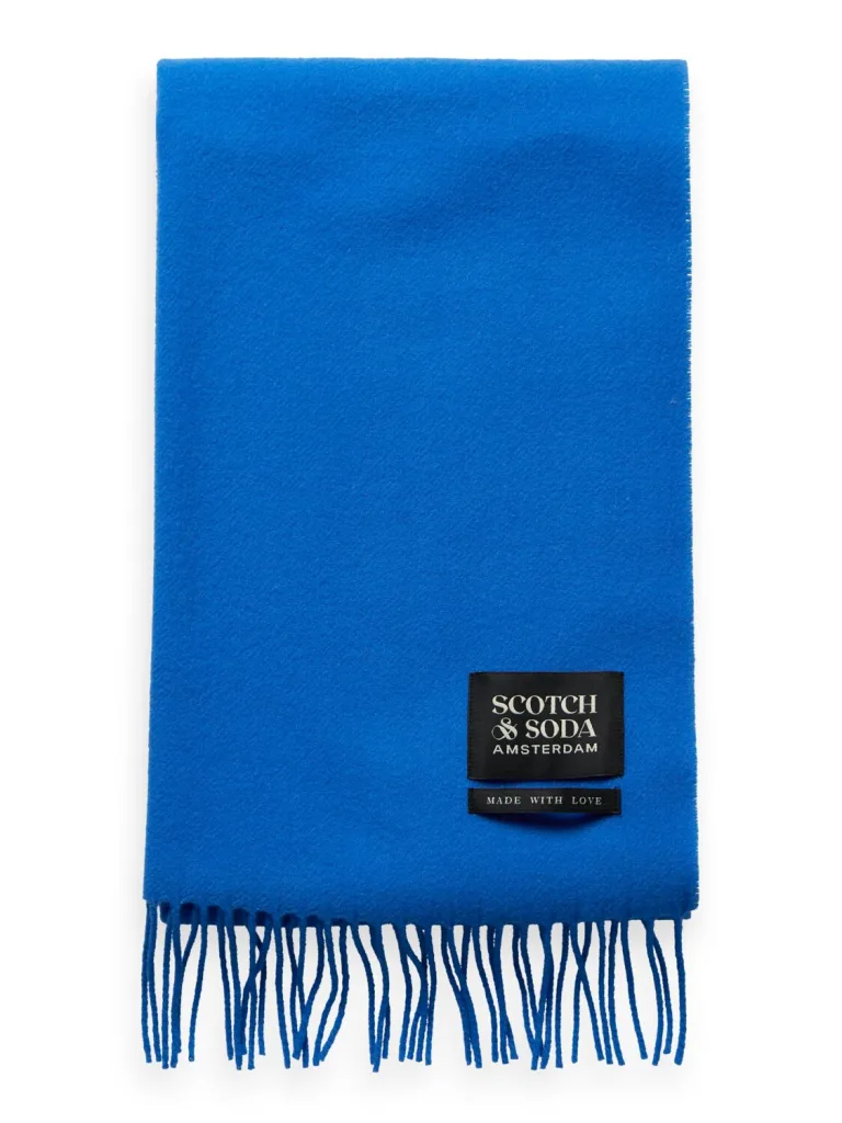 Scotch & Soda 174868: Virgin Wool fringed woven scarf Rhythm blue - Image 2