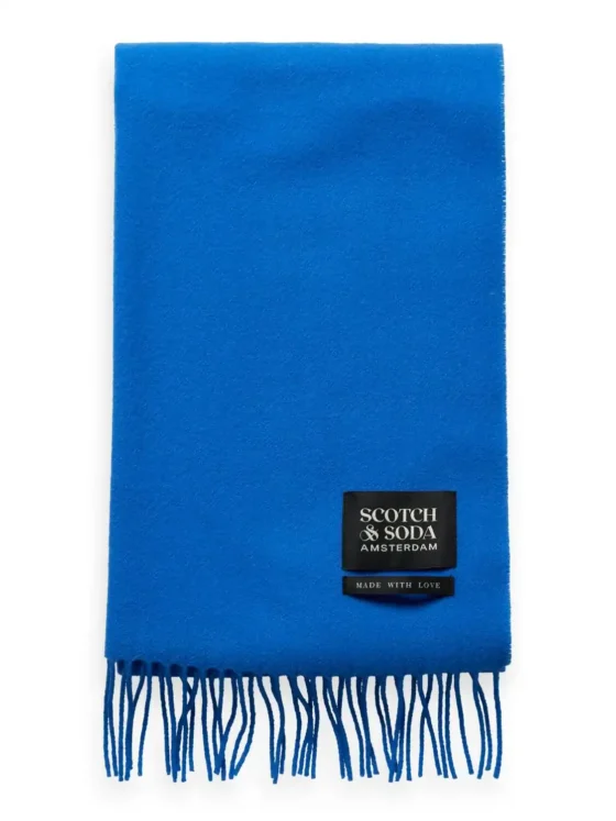 Scotch & Soda 174868: Virgin Wool fringed woven scarf Rhythm blue - Image 2