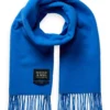 Scotch & Soda 174868: Virgin Wool fringed woven scarf Rhythm blue