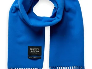 Scotch & Soda 174868: Virgin Wool fringed woven scarf Rhythm blue
