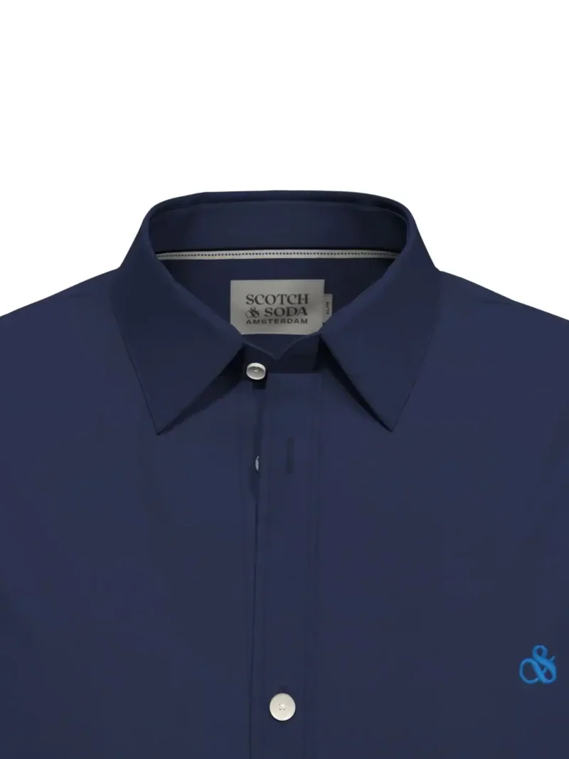 Scotch & Soda 174522 : Essential Solid Poplin Shirt Denim Blue - Image 4