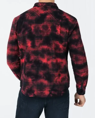 Alternative view of Timezone : Time Zone Flannel shirt Red