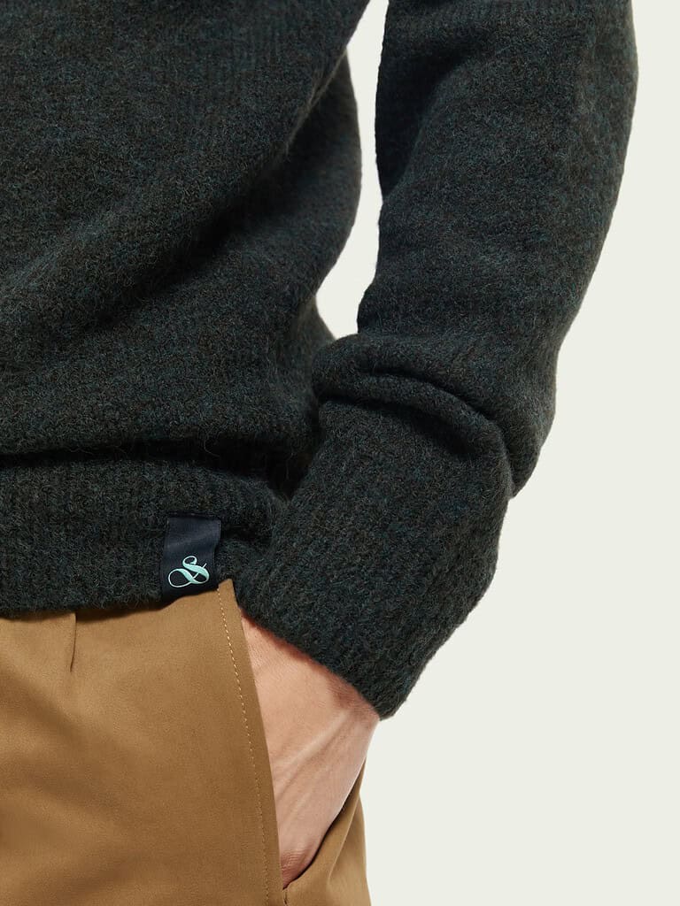 Scotch & Soda 169254: Knit crewneck sweater Space Green Melange - Image 3