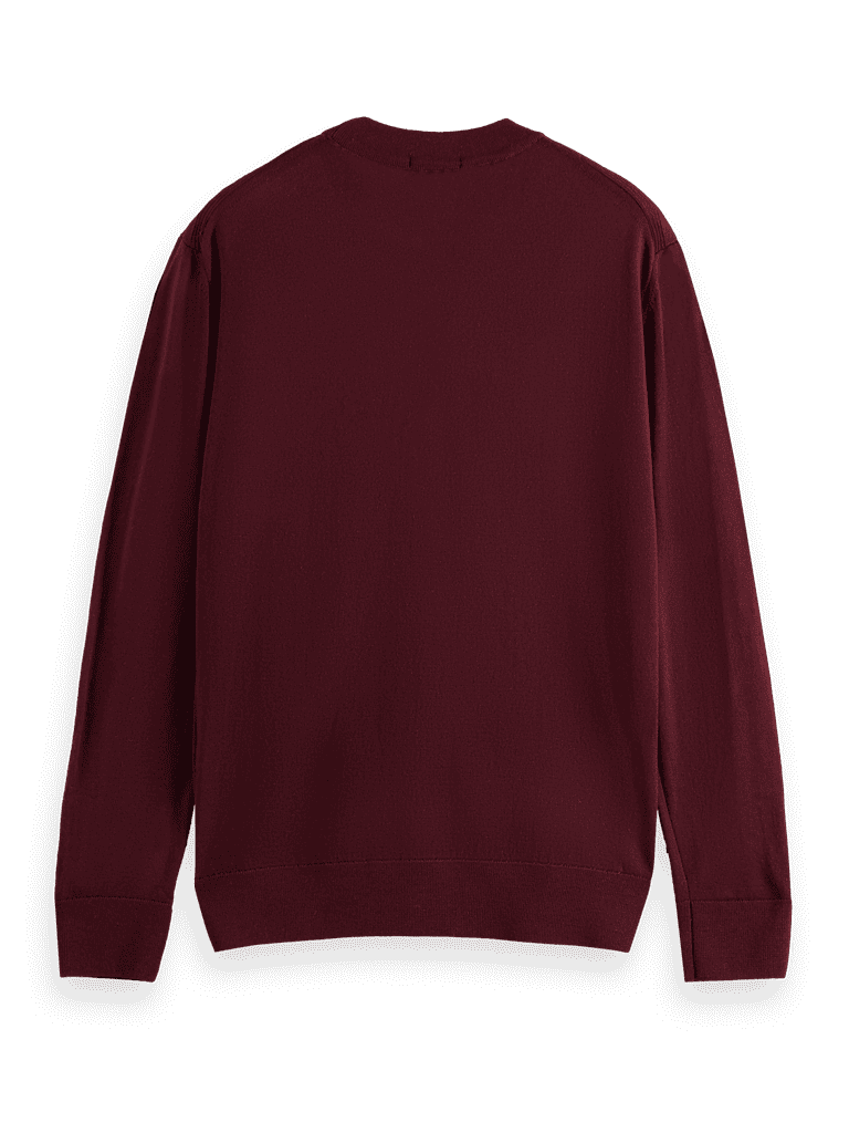 Scotch & Soda 169251 : Merino wool crewneck sweater Bordeaux Melange - Image 4