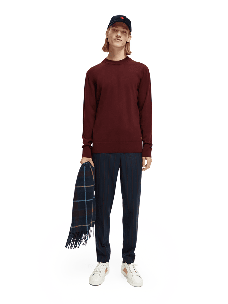 Scotch & Soda 169251 : Merino wool crewneck sweater Bordeaux Melange - Image 6