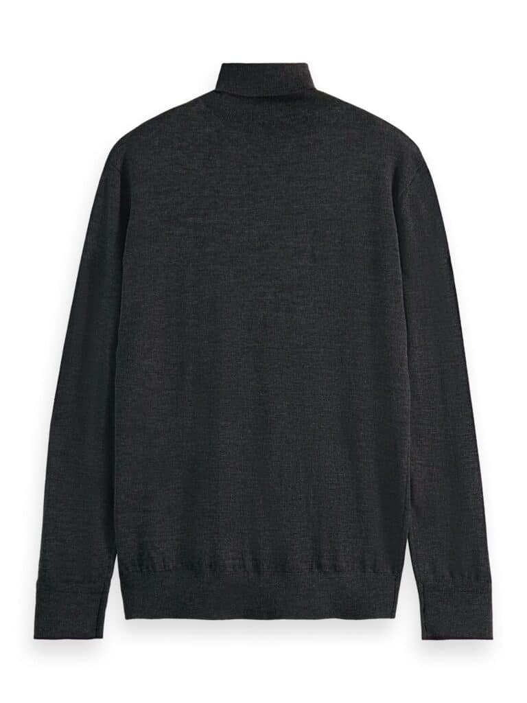 Scotch & Soda 169262 : Merino wool turtleneck sweater Graphite Melange - Image 3