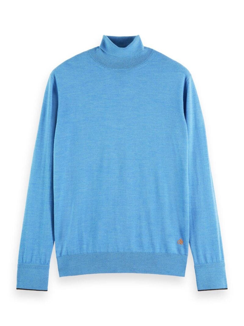 Scotch & Soda 169262 : Merino wool turtleneck sweater Winter Sky Melange