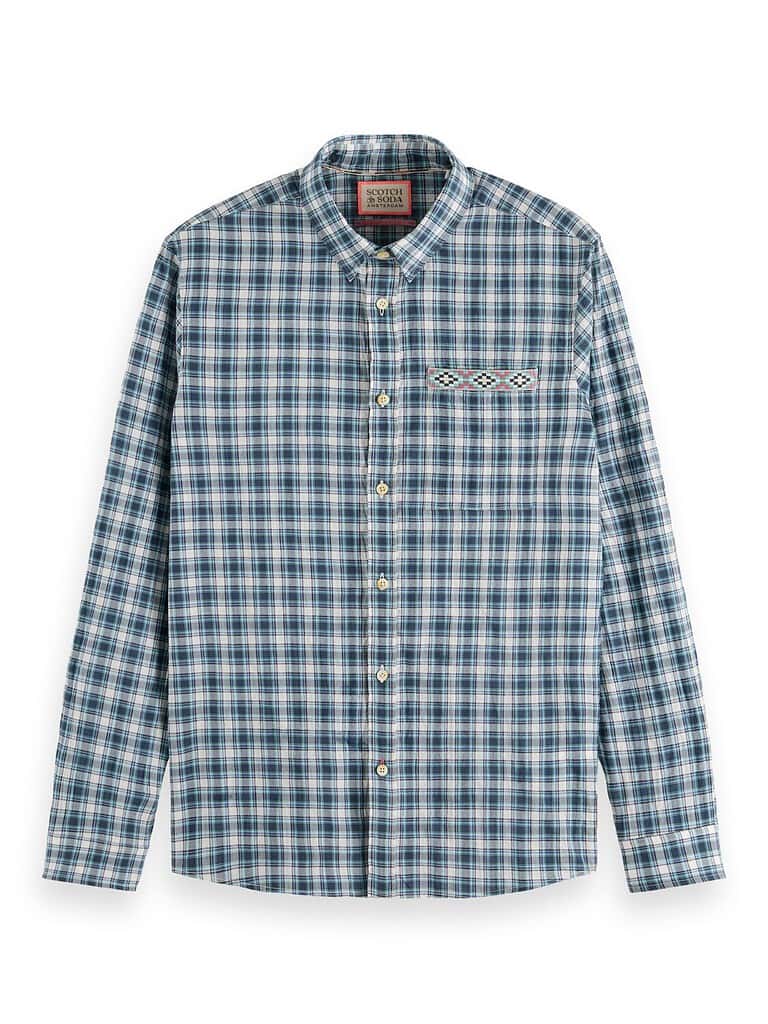 Scotch & Soda 172942: Regular fit checked shirt, Blue check - Image 2