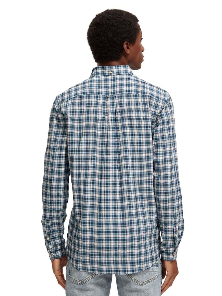 Scotch & Soda 172942: Regular fit checked shirt, Blue check - Image 3