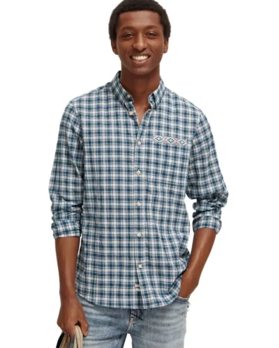 Scotch & Soda 172942: Regular fit checked shirt, Blue check