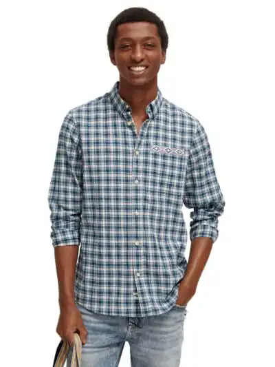 Scotch & Soda 172942: Regular fit checked shirt, Blue check