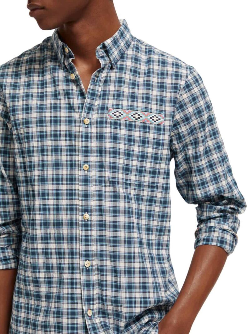 Scotch & Soda 172942: Regular fit checked shirt, Blue check - Image 4