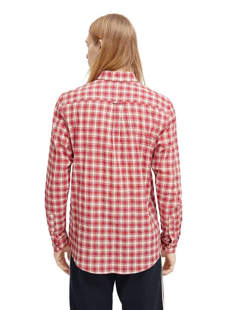 Scotch & Soda 172942: Regular fit checked shirt, Red check - Image 3
