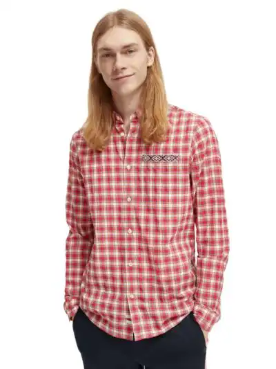 Scotch & Soda 172942: Regular fit checked shirt, Red check