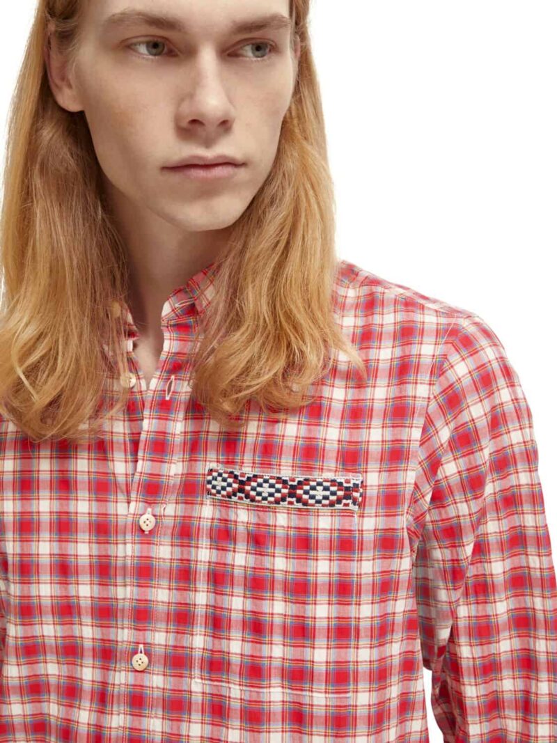 Scotch & Soda 172942: Regular fit checked shirt, Red check - Image 6