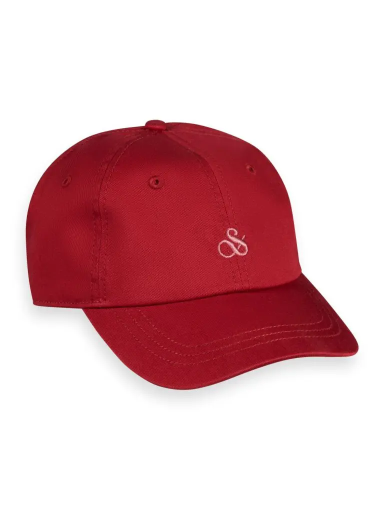 Scotch & Soda 175602 : Twill logo Embroidery cap- Red urchin