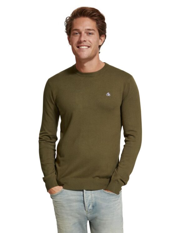 Scotch & Soda 175510 : Regular fit essentials crew neck Algae