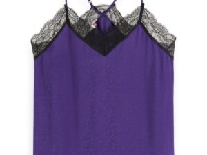 Scotch & Soda 176270: Camisole with black lace detail Aubergine