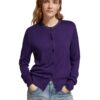 Scotch & Soda 176340 : Jacquard trim crewneck cardigan , Aubergine