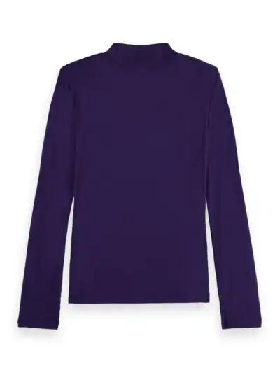 Alternative view of Scotch & Soda 177426 : Shoulder padded long sleeve top, Aubergine