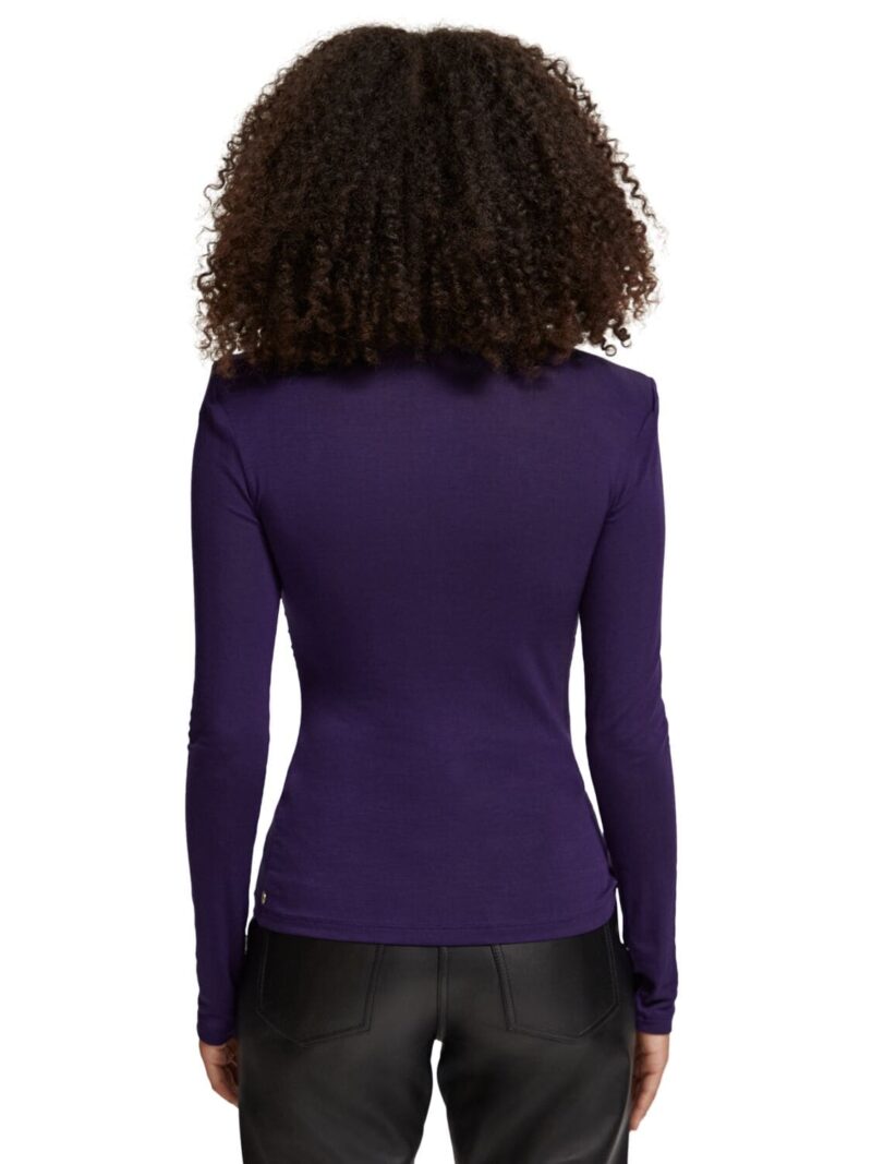 Scotch & Soda 177426 : Shoulder padded long sleeve top, Aubergine - Image 3