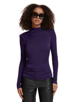 Scotch & Soda 177426 : Shoulder padded long sleeve top, Aubergine image3