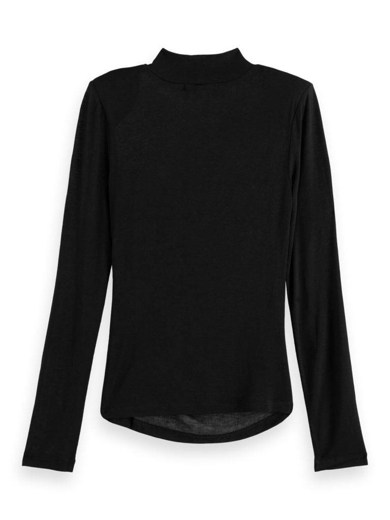 Scotch & Soda 177426 : Shoulder padded long sleeve top, Evening black - Image 5