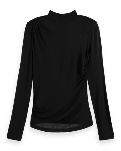 Alternative view of Scotch & Soda 177426 : Shoulder padded long sleeve top, Evening black