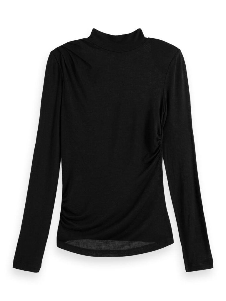 Scotch & Soda 177426 : Shoulder padded long sleeve top, Evening black - Image 2